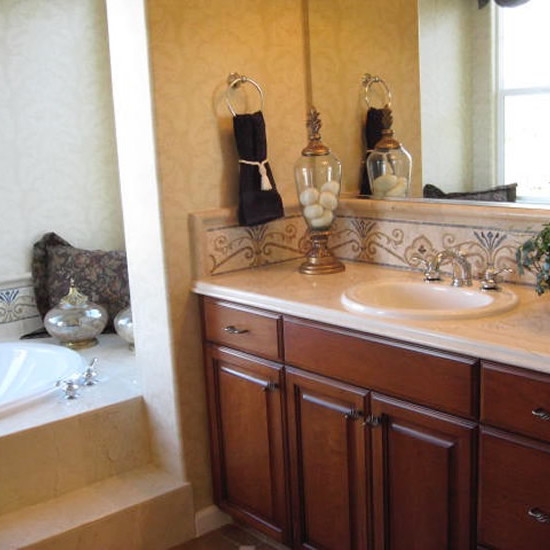 Bathrooms - make the backsplash interesting